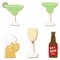 CookieCutter.com 5 Piece Drinks Cookie Cutter Set Margarita Glass with Lime, Bottle, Beer Mug, Champagne Glass, Margarita Glass, USA